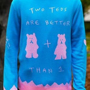 Teddy Fresh Two Teds Blue Crew Neck Sweater